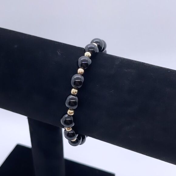 NWT Wool + Pepper Mens Beaded Bracelet - Gold - Picture 4 of 4